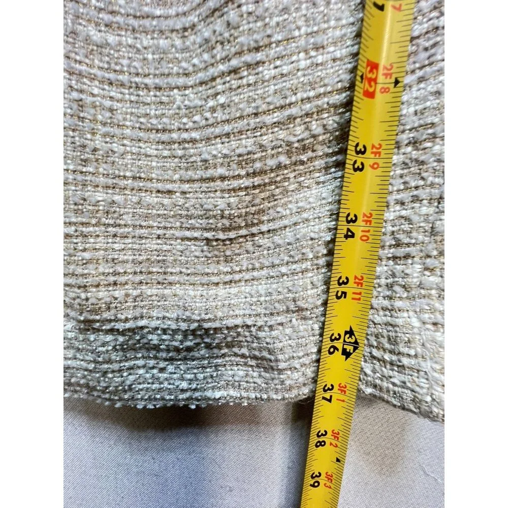 Banana Republic Women's Tweed Belted Sheath Dress Sleeveless Size 8 Light Beige - Picture 8 of 12